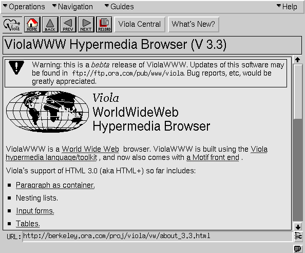 Viola browser screenshot